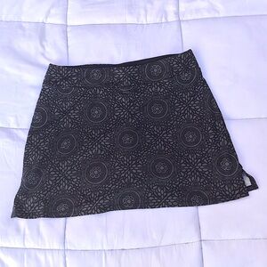 Black and grey mandala patterned athletic mini tennis skort/ skirt
